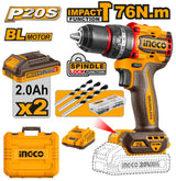 Perceuse Visseuse à Percussion Brushless 20V – 76Nm | INGCO CIDLI20768