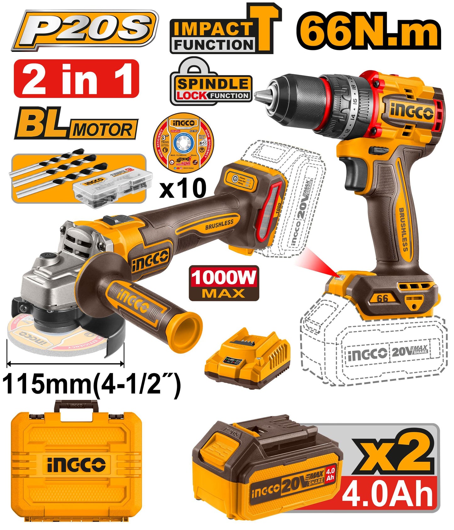 Kit combo 2 pièces sans fil [CKLI20273]