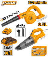 🔥 Pack 20V – Souffleur + Aspirateur Sans Fil | INGCO COSLI240998
