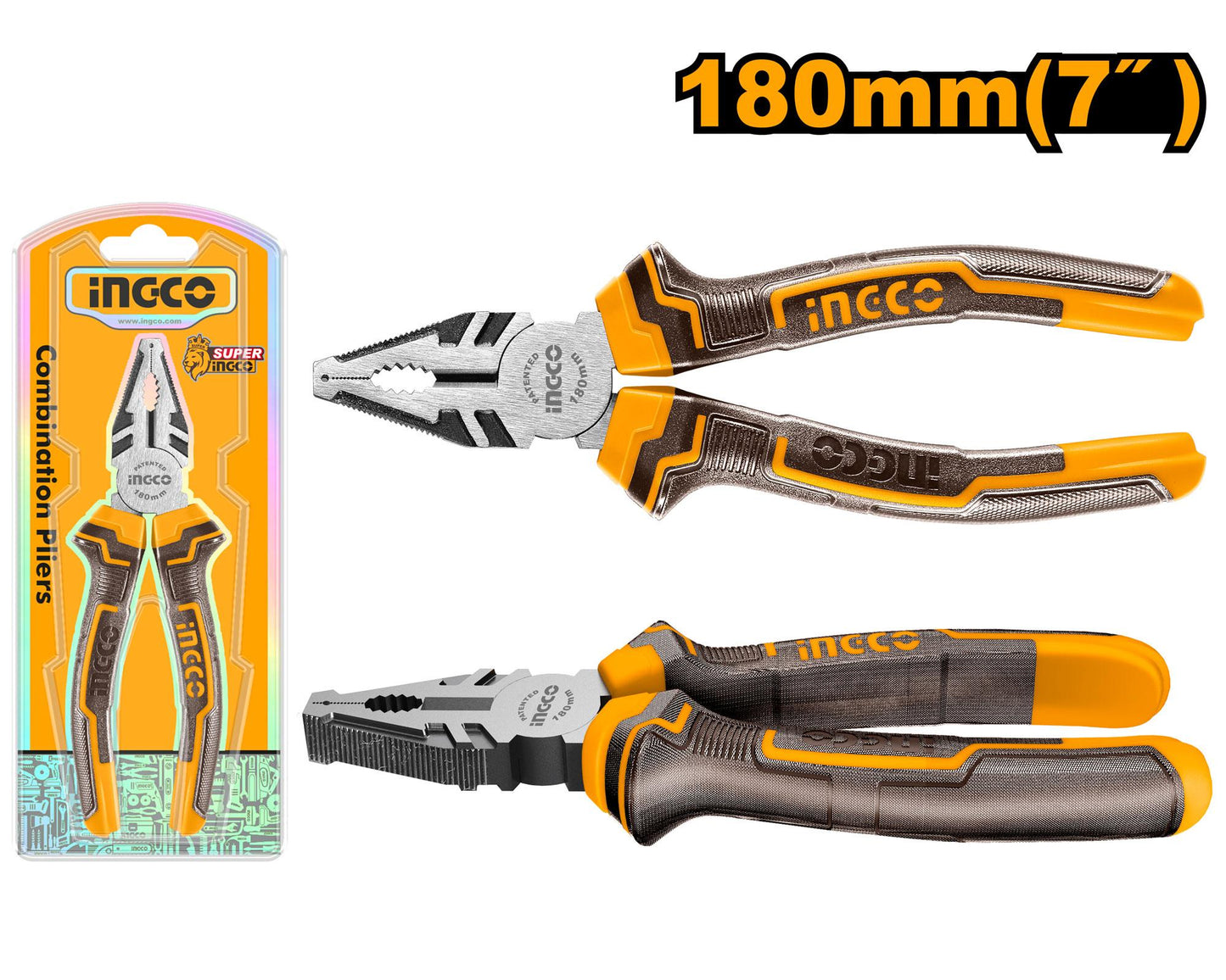 🔥 Pince 7" / 180 mm – Finition Antirouille | INGCO HCP08188
