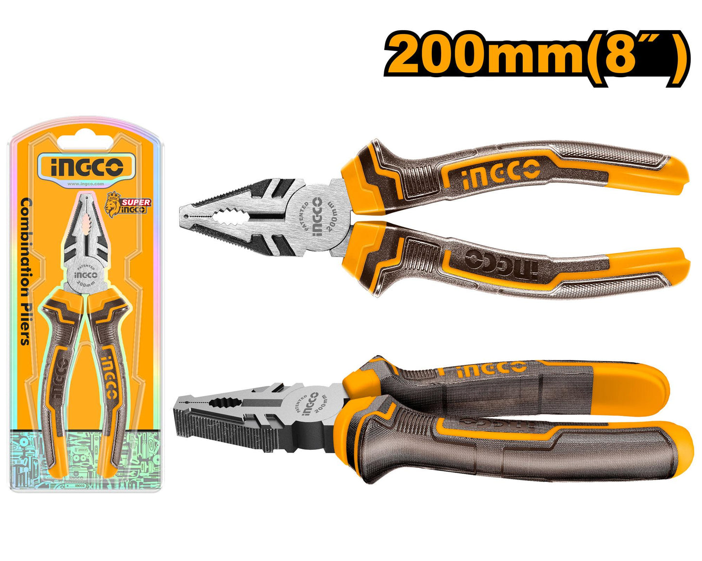 🔥 Pince 8" / 200 mm – Finition Antirouille | INGCO HCP08208