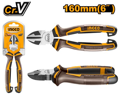 🔥 Pince 6" / 160 mm Cr-V – Finition Noire Polie | INGCO HDCP28168