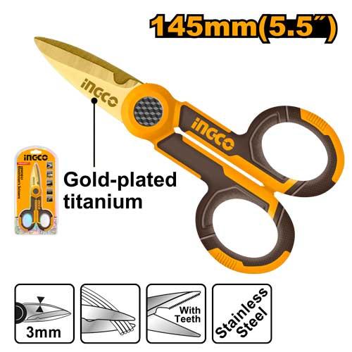 ✂️ Ciseaux Professionnels 5,5" / 145 mm – Acier Inoxydable | INGCO HES02855