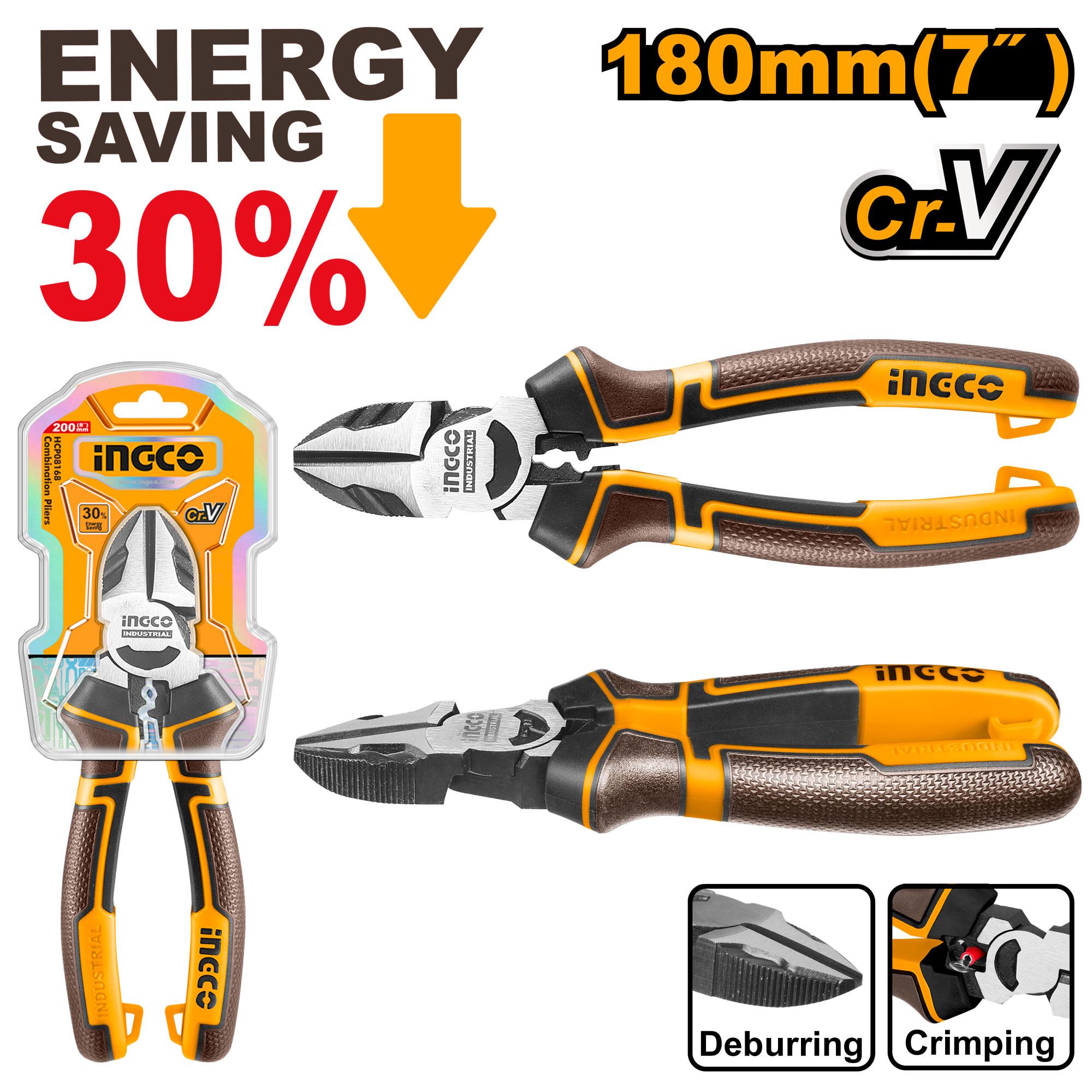 🔥 Pince 7" / 180 mm Cr-V – Économie de Force 30% | INGCO HHLDCP28180