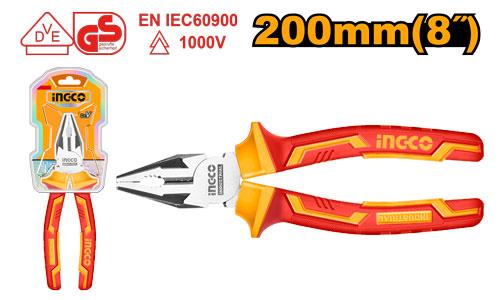 🔥 Pince Isolée 8" / 200 mm – Finition Noire Vernie | INGCO  HICP28208