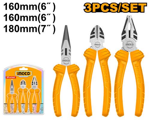 🔥 Jeu de 3 Pinces Professionnelles –  INGCO HKPS08311