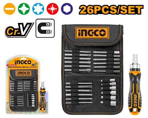 Jeu de 26 Embouts et Douilles à Cliquet CR-V | INGCO HKSDB0268