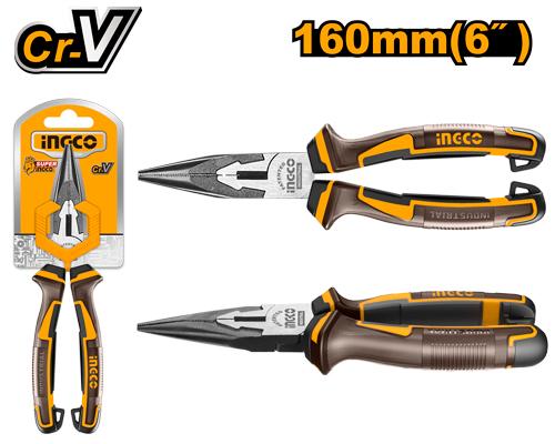 🔥 Pince 6" / 160 mm Cr-V – Finition Noire Polie  | INGCO HLNP28168