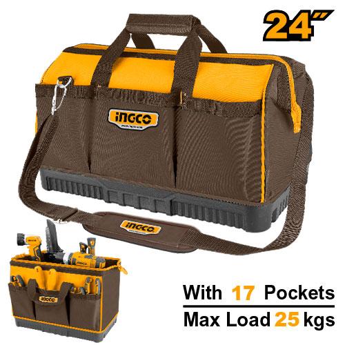 🔥 Sac à Outils 24" 25KG Grande Capacité & Base Renforcée | INGCO HTBG09