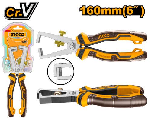 🔥 Pince 6" / 160 mm Cr-V – Finition Noire Polie | INGCO HWSP28160