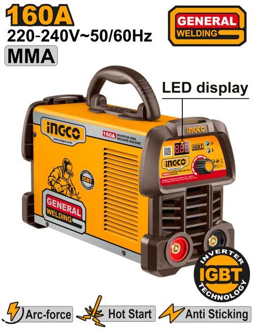 🔥 Poste à Souder à Onduleur IGBT 160A – Technologie Inverter | INGCO ING-MMA16059