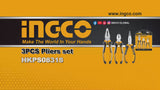 🔥 Jeu de 3 Pinces Professionnelles –  INGCO HKPS08318