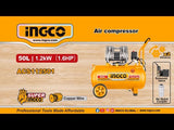 🔥 Compresseur 50L 1200W (1.6HP) | Silencieux INGCO ACS112501