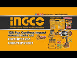 🔥 Set de Clé à Chocs 3/4" 20V – 1350 Nm | 126 Accessoires INGCO CIWLI201351