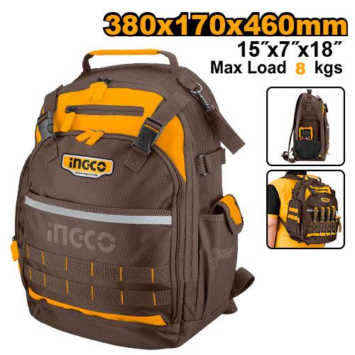 🔥 Sac à Dos Outils 8Kg – Compact & Pratique | INGCO HBP01028