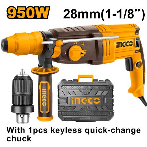 🔥Marteau Perforateur SDS Plus 950W – 2.5J | Double Mandrin INGCO RGH9528-2