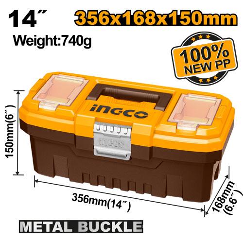 🔥 Boîte à Outils en Plastique 14" - 10Kg | INGCO PBX1402