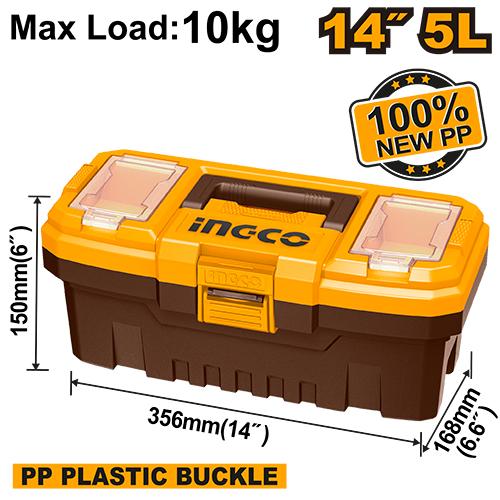 🔥 Boîte à Outils en Plastique 14"  | Charge 10kg - INGCO PBX1401