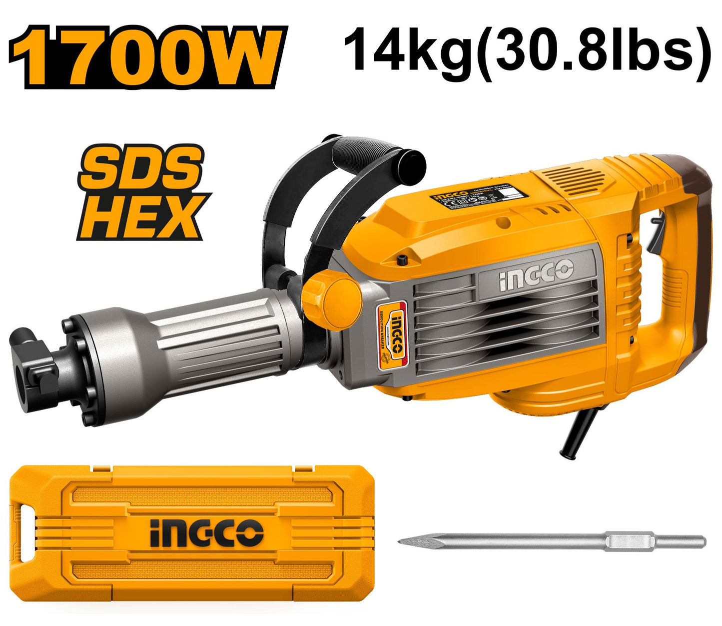 🔥 Marteau Démolisseur 1700W – 50J | INGCO PDB170068