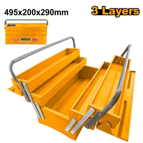 🔥 Boîte à Outils Métallique Grande Capacité 3 Couches | INGCO HTB02