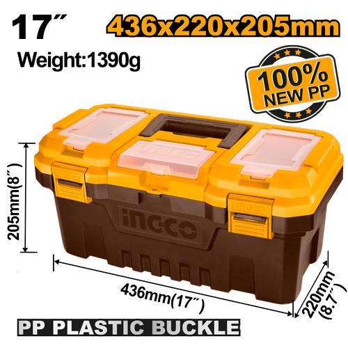 🔥 Boîte à Outils en Plastique 17" – Grande Capacité 15Kg | INGCO PBX1701