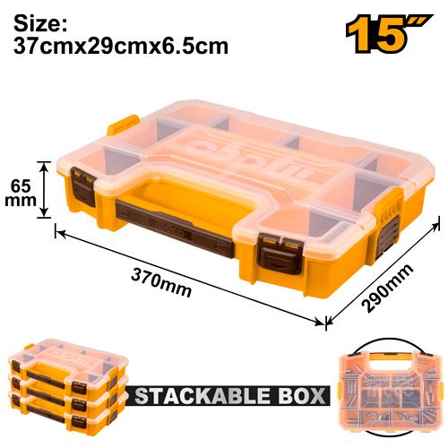 🔥 Organisateur en Plastique 15" Grand & Empilable | INGCO PBX1511